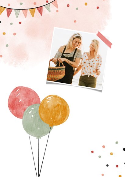 Geburtstagskarte Luftballons und Torte 2