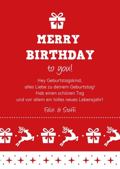 Geburtstagskarte 'Merry Birthday' 3