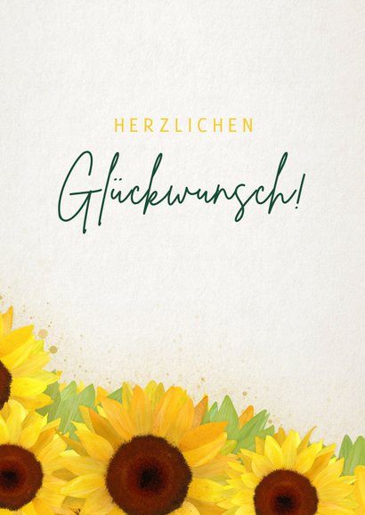 Geburtstagskarte mit Sonnenblumen 2