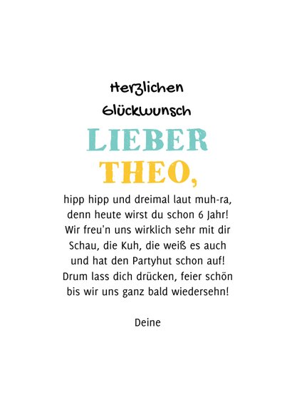 Geburtstagskarte 'Muh-ra!' mit Kuh 3