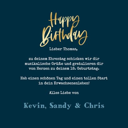 Geburtstagskarte Musikinstrumente 'Happy Birthday' 3