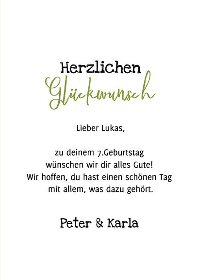 Geburtstagskarte Pferd Kindergeburtstag 7 Jahre Luftballons 3