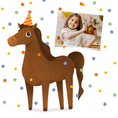 Geburtstagskarte Pferd und Konfetti 2