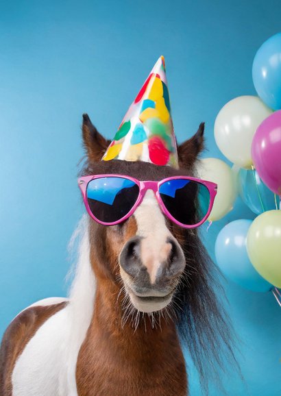 Geburtstagskarte Pferd 'Whi-hi-hi' 2