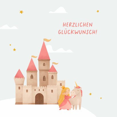 Geburtstagskarte Prinzessin mit Einhorn 2