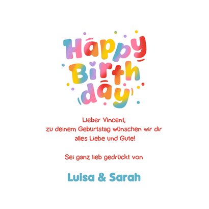 Geburtstagskarte Regenbogen Happy Birthday 3