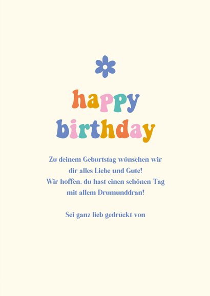Geburtstagskarte Regenbogen & Sonne 'Happy Birthday' 3
