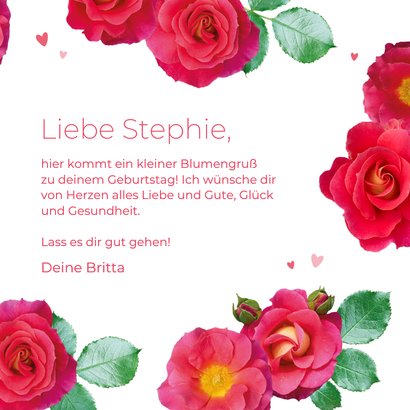 Geburtstagskarte Rosenblüten 'Alles Gute' 3