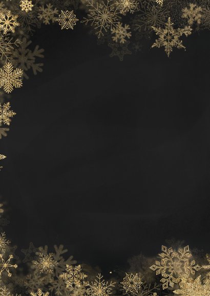 Geburtstagskarte Schneeflocken Gold auf Schwarz 2