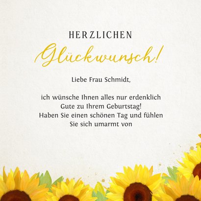 Geburtstagskarte Sonnenblume Send a Smile