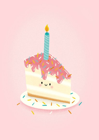 Geburtstagskarte Torte mit Kerze 2