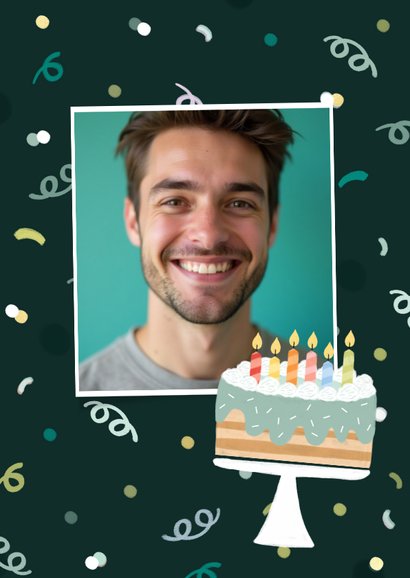 Geburtstagskarte Torte mit Konfetti 2