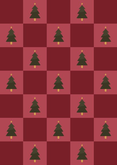 Geburtstagskarte Weihnachtsbäume 'Hooray' Karomuster 2