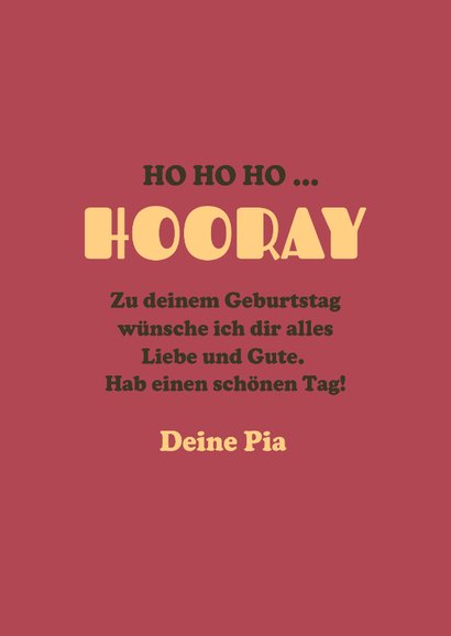 Geburtstagskarte Weihnachtsbäume 'Hooray' Karomuster 3