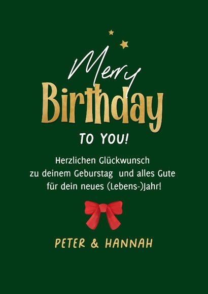 Geburtstagskarte Weihnachtself Foto Gesicht Brille und Hut 3