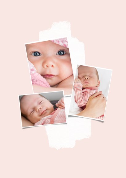 Geburtstkarte rosa Regenbogen mit Fotos 2