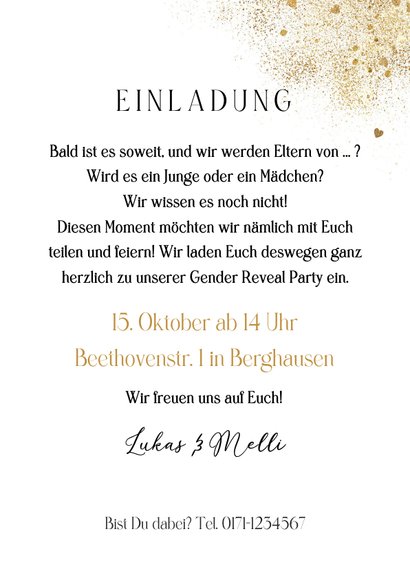 Gender Reveal Party Einladungskarte 'Boy or Girl' 3