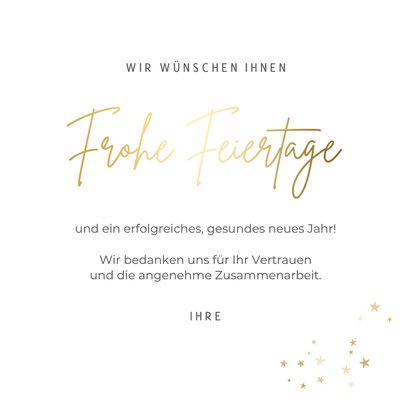 Geschäftliche Fotokarte Weihnachten 'Frohe Feiertage' 3