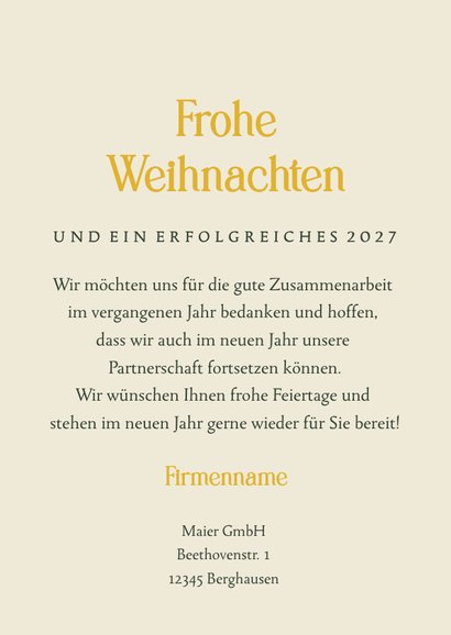 Geschäftliche Weihnachtsgrüße klassischer Weihnachtsbaum 3