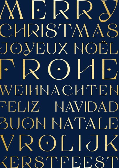 Geschäftliche Weihnachtsgrüße Sprachen in Golddruck 2