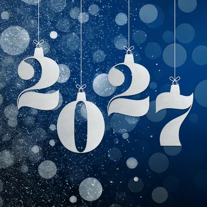Geschäftliche Weihnachtskarte blau 'Happy Holidays' 2