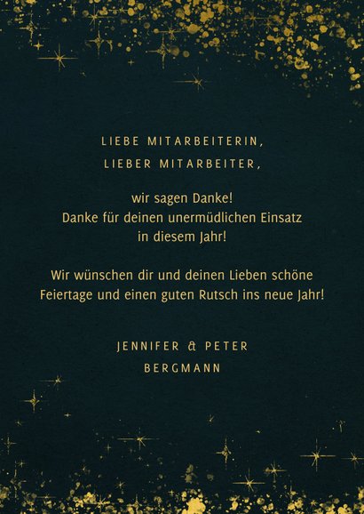 Geschäftliche Weihnachtskarte 'Danke' Mitarbeiter 3