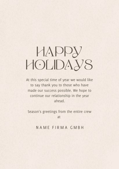 Geschäftliche Weihnachtskarte englisch Send a Smile