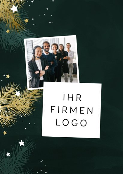 Geschäftliche Weihnachtskarte goldene Sterne Jahreszahl 2