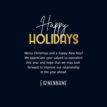 Geschäftliche Weihnachtskarte 'Happy Holidays' 3