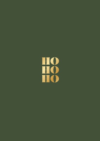 Geschäftliche Weihnachtskarte 'Ho Ho Ho' Goldlook Rückseite