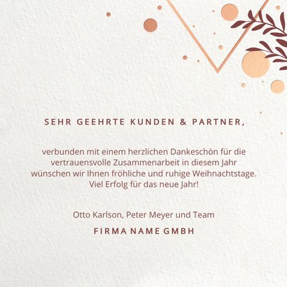 Geschäftliche Weihnachtskarte mit Dreieck 3
