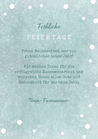 Geschäftliche Weihnachtskarte Schnee und Wegweiser 3