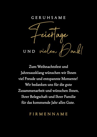 Geschäftliche Weihnachtskarte Sternenbaum gold 3