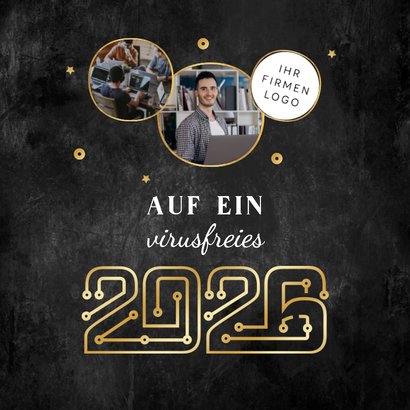 Geschäftliche Weihnachtskarte 'Virusfrei' 2