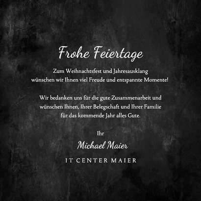 Geschäftliche Weihnachtskarte 'Virusfrei' 3