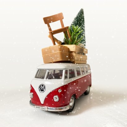 Geschäftliche Weihnachtskarte VW Bus Transportunternehmen 2