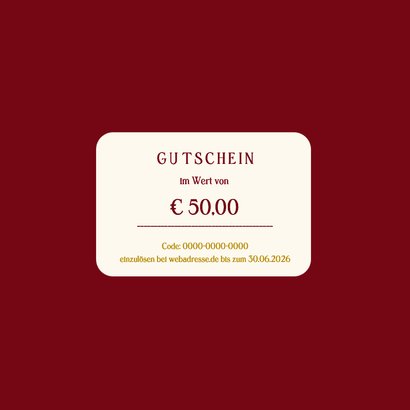 Geschenkgutschein Mitarbeiter Weihnachten goldene Schleife 2