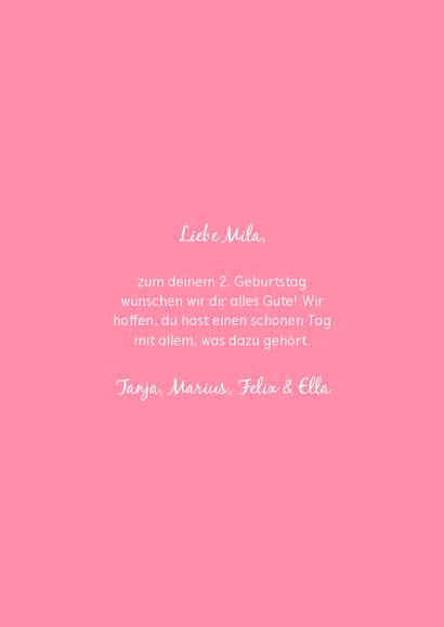 Glückwunschkarte zum 2. Geburtstag 'TWO cute'  3