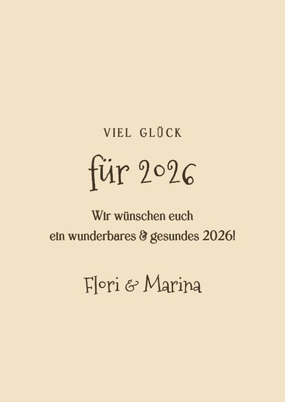 Glücksbringerkarte Neujahr Schweinchen mit Kleeblatt 3