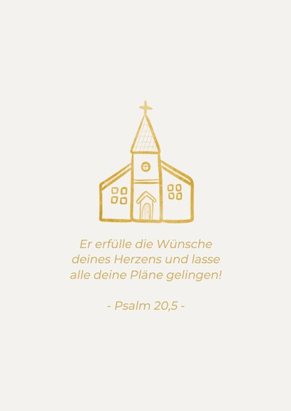 Glückwünschkarte goldene Kirche erste heilige Kommunion 2