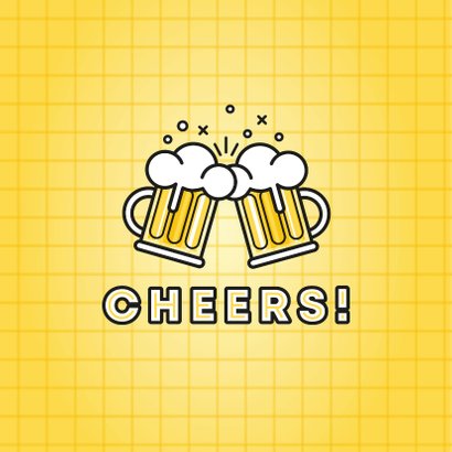 Glückwunsch-Geburtstagskarte Cheers mit Bier 2