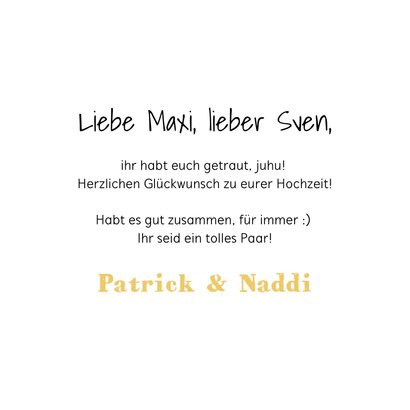 Glückwunschgruß Hochzeit 'Just Married' 3