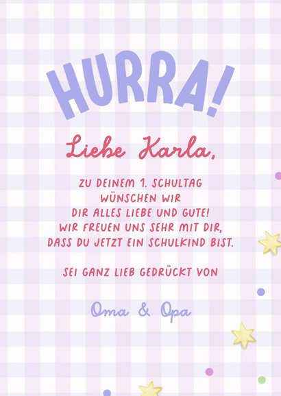 Glückwunschkarte 1. Schultag Einhorn-Rucksack 3