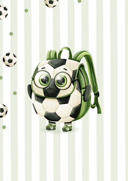 Glückwunschkarte 1. Schultag Fußball-Rucksack 2