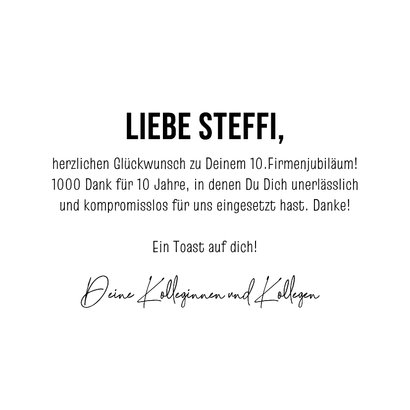 Glückwunschkarte 10 Jahre im Dienst grafisch 3