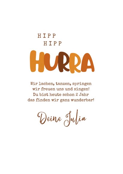 Glückwunschkarte 2. Geburtstag Giraffe 3