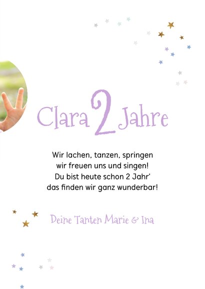 Glückwunschkarte 2. Geburtstag Regenbogen & Foto 3