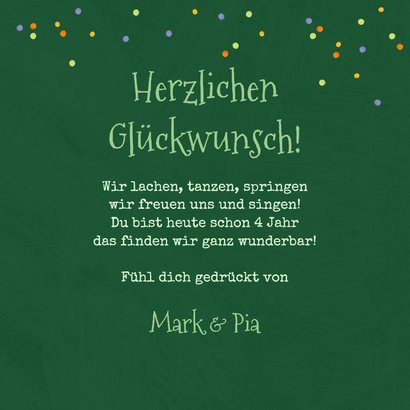 Glückwunschkarte 4. Geburtstag Schildkröte auf Rollschuhen 3