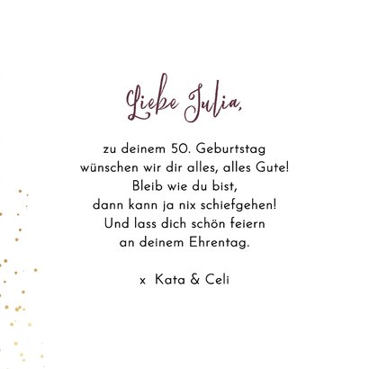 Glückwunschkarte 50. Geburtstag 'Nur die Besten ...' 3