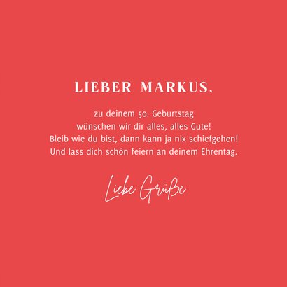 Glückwunschkarte 50. Geburtstag Verkehrsschild 50 3
